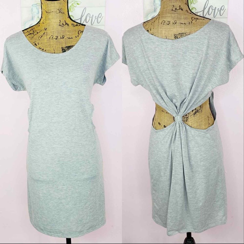 Urban Renewal Back Twist Knot Cutout T-shirt‎ Dress Gray Medium